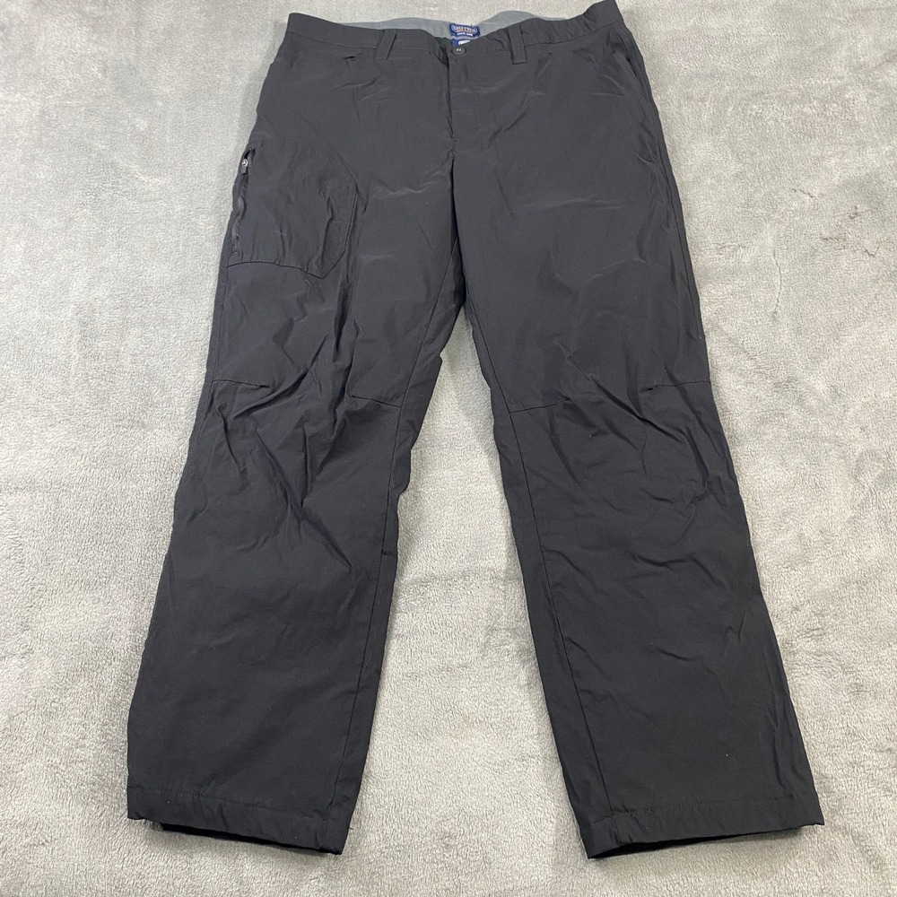 Smiths Workwear Pants Mens 38x32 Black Fleece Lined Nylon Stretch Cargo Straight